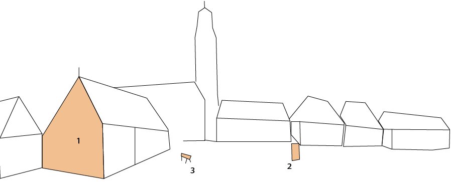 tekening van objecten op het schilderij