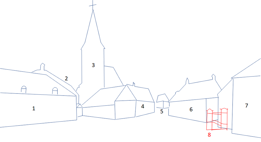 tekening van objecten op het schilderij